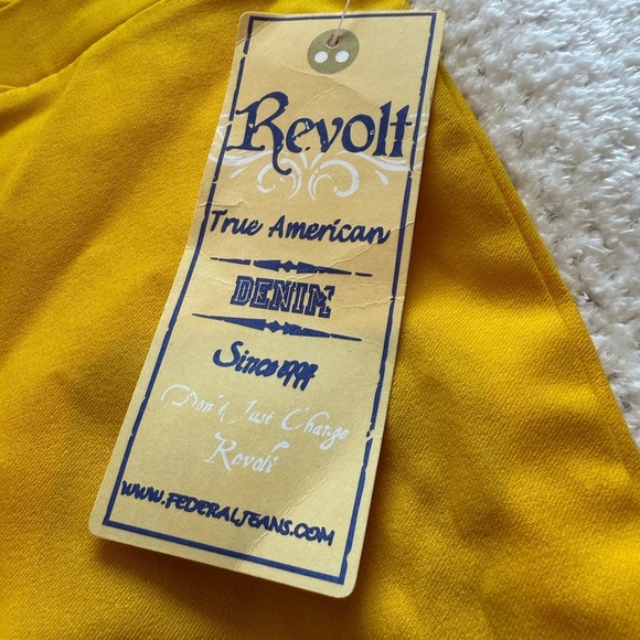 Revolt Jeans Yellow Jeggings Slim Fit Cropped - Picture 2 of 4